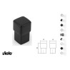 POMO BOXX 15x15mm NEGRO MATE VIEFE