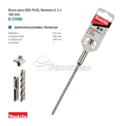 BROCA SDS 5x100x160mm NEMESIS MAKITA