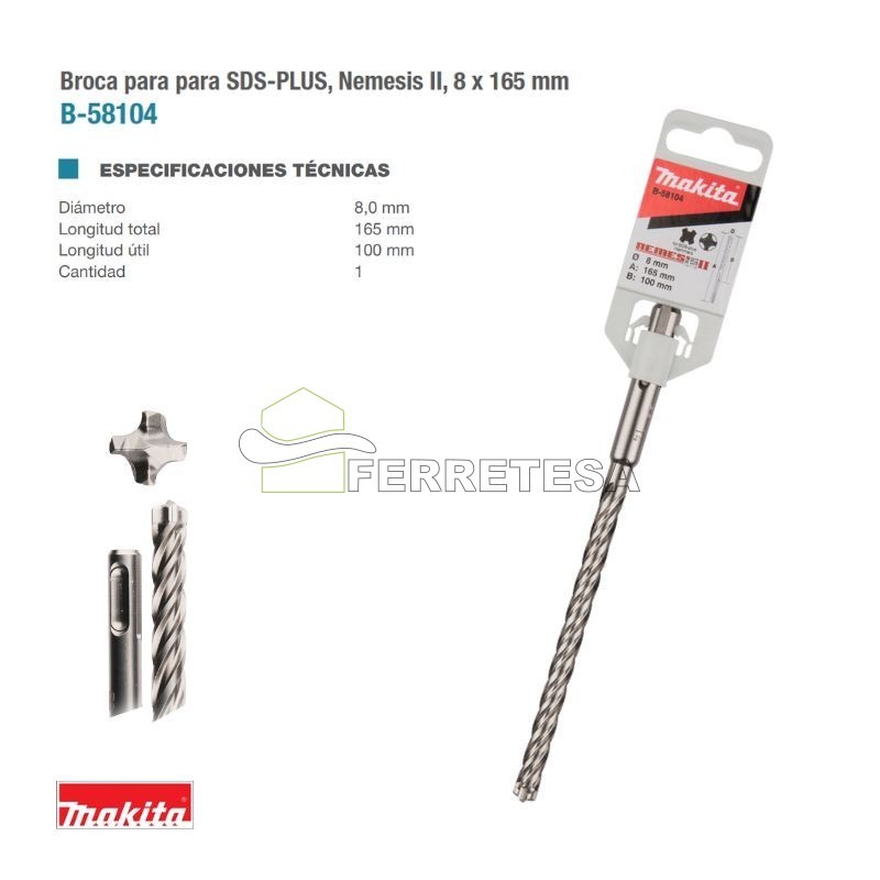 BROCA SDS 8x100x165mm NEMESIS MAKITA