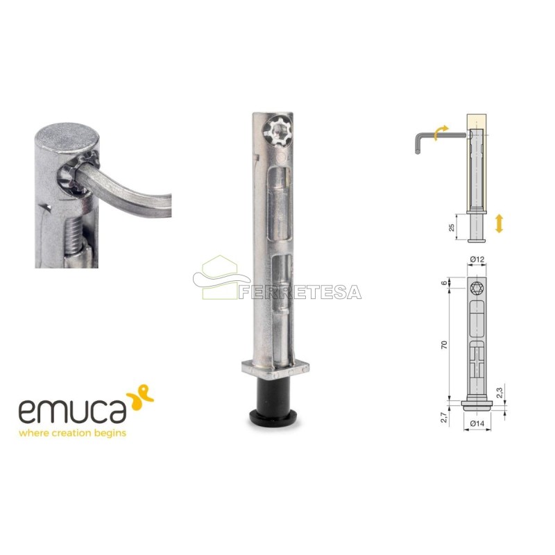 NIVELADOR LEDOWN Ø12xH70mm 3008305 EMUCA