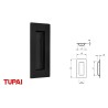 CAZOLETA 1696 RECTANGULAR 102x51mm NEGRA TUPAI