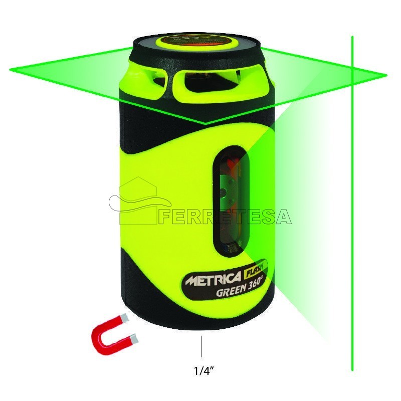 NIVEL LASER VERDE METRICA "LATA" 360º80m