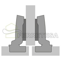 BISAGRA Ø35mm.SENSYS 8631i ½CODO 95º PUERTA HASTA 32mm TH52 NEGRA