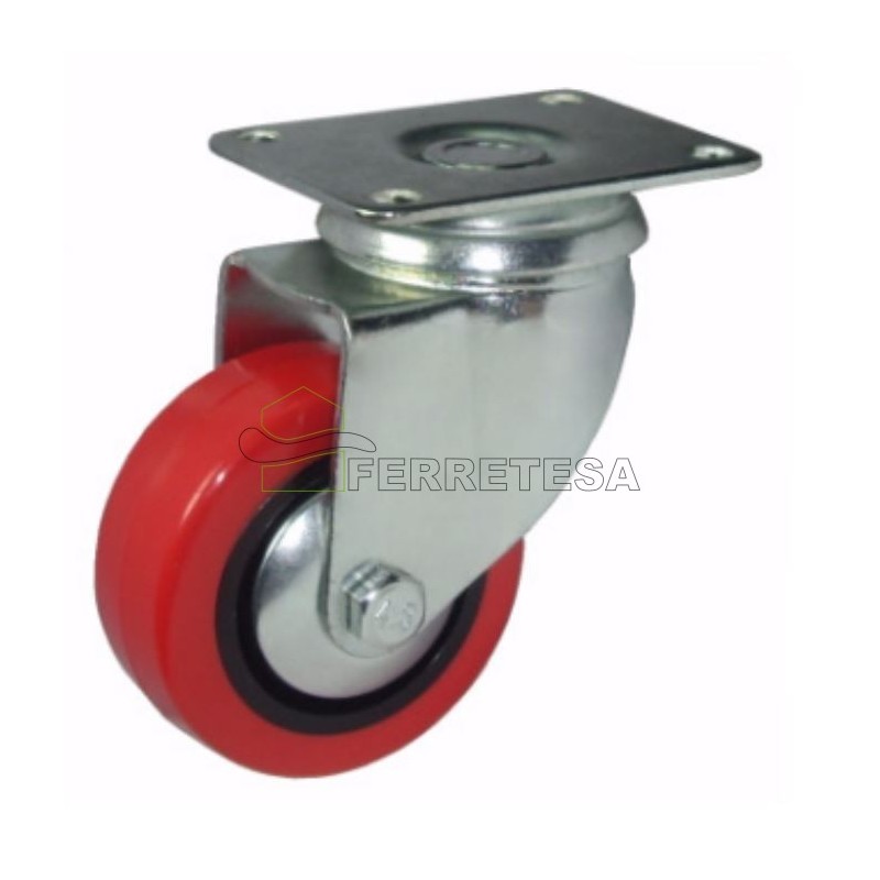RUEDA 707.0802 Z ROJA Ø80 SIN FRENO 65Kg