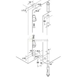 BISAGRA PIVOTANTE PLASTICO BLANCO
