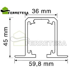CARRIL SLID TOP 90/150 6Mts CON ALAS SILVER