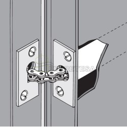 MUELLE ENCASTRADO DE CADENA Ø22mm PLATA