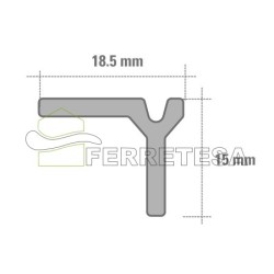 CARRIL ALUMINIO D 52 AL  3Mts.