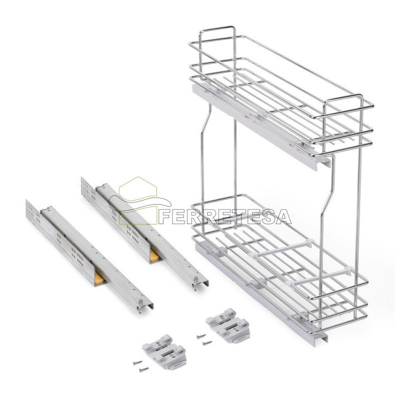 BOTELLERO LATERAL EXTRAIBLE SUPRAMAX 200mm SOFT CROMO