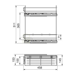 BOTELLERO LATERAL EXTRAIBLE SUPRAMAX 200mm SOFT CROMO