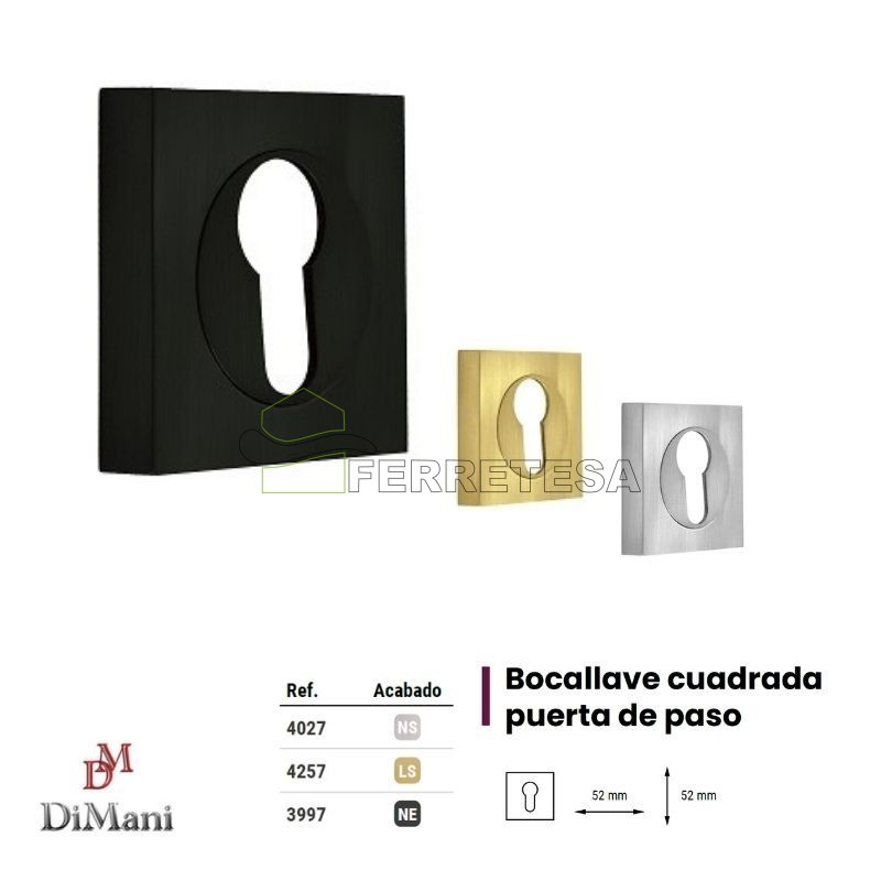 BOCALLAVE PASO C/R CUAD NEGRO 3997 ZAMAK