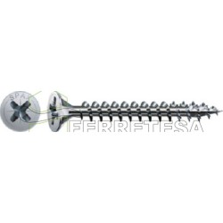 TORNILLO SPAX UNIVERSAL ROSCA COMPLETA, CABEZA PLANA POZIDRIV,  PLATEADO WIROX