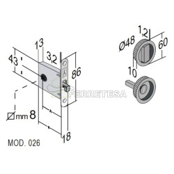 KIT CORREDERA CONDENA RED 026 CROMO SATINADO