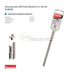 BROCA SDS 8x100x165mm...