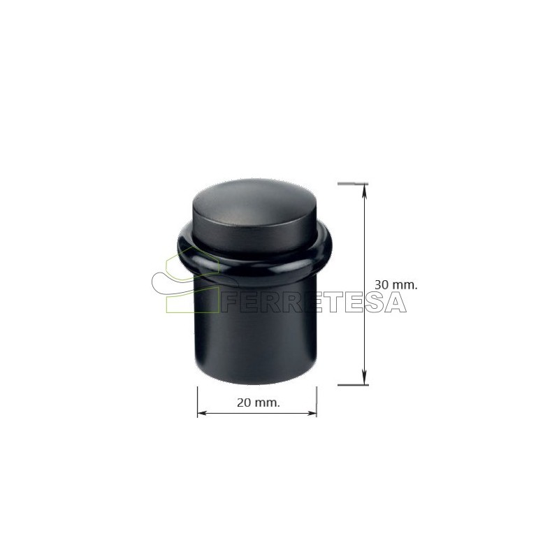 TOPE PUERTA CON TAPA Ø20mm ZAMAK NEGRO