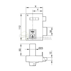 CERRADURA SOBREPONER 56-A/60mm HN DH