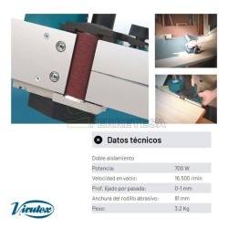 CEPILLO LIJADOR CE23N 700W 81mm VIRUTEX