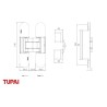 BISAGRA 3D OCULTA 140x30 BLANCO 1715 TUPAI