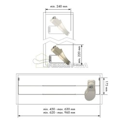 ZAPATERO EXTENSIBLE CLASSIC  620-960 mm. ANTRACITA