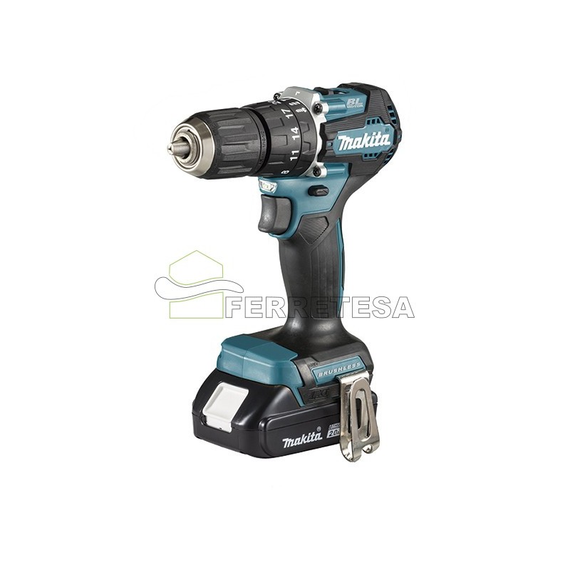 TALADRO ATORNILLADOR CON PERCUSION DHP487RAJ BL 18V 2x2,0Ah. LXT