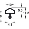 BURLETE JUNTA PERIMETRAL DE EMPOTRAR 25mts PVC MARRON