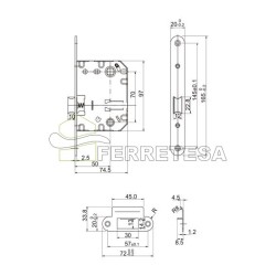 PICAPORTE 70mm DESCENTRADO RDO HN 10045