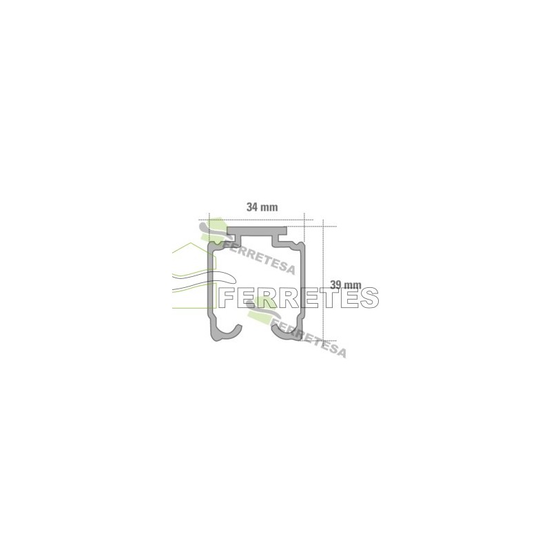 CARRIL U-21 PARA DN-80 6Mts. ALUM. NAT.