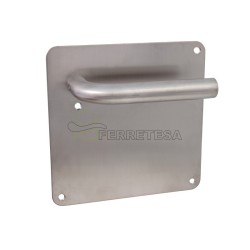 MANIVELA PLACA 170x170 L CURVA INOX 5039