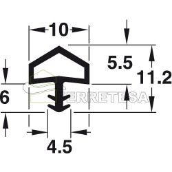 BURLETE JUNTA PERIMETRAL DE EMPOTRAR 25mts PVC TRANSPARENTE