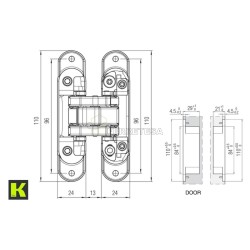 BISAGRA OCULTA K8060 ATOMIK SLIM BRONCE