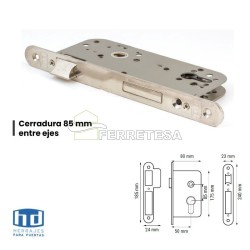 CERRADURA C/ RDO SIN BOMBILLO 50/85 NIQUEL HD